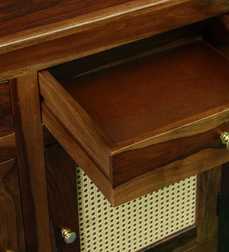 Albans Sheesham Wood 2 Door Sideboard in Provincial Teak Finish - Febonic Living