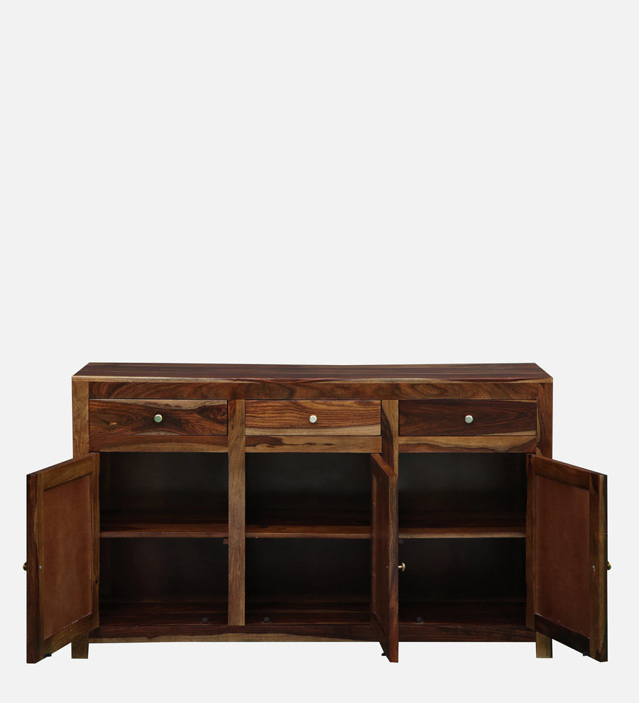 Albans Sheesham Wood 3 Door Sideboard in Provincial Teak Finish - Febonic Living