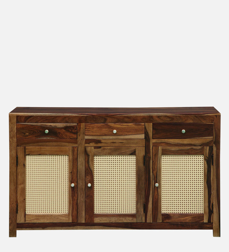 Albans Sheesham Wood 3 Door Sideboard in Provincial Teak Finish - Febonic Living