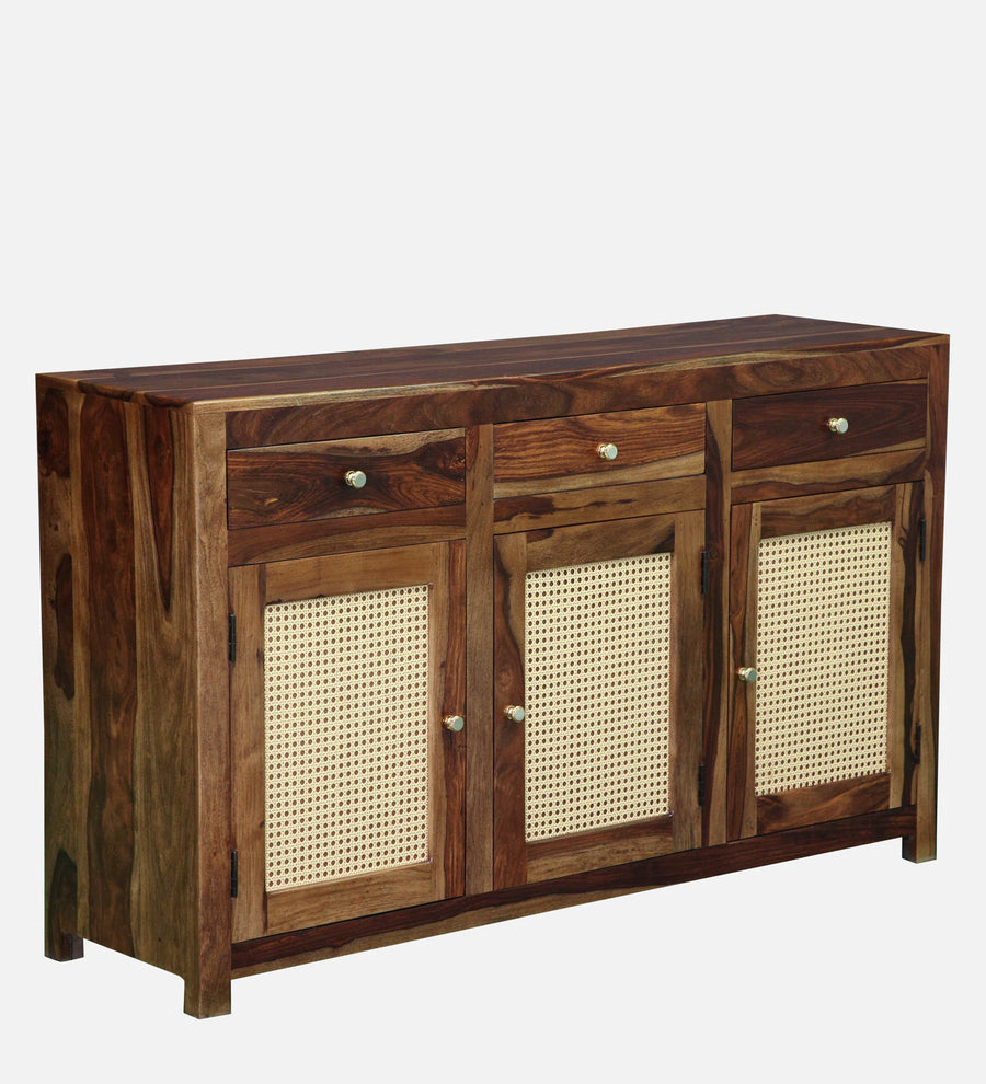 Albans Sheesham Wood 3 Door Sideboard in Provincial Teak Finish - Febonic Living