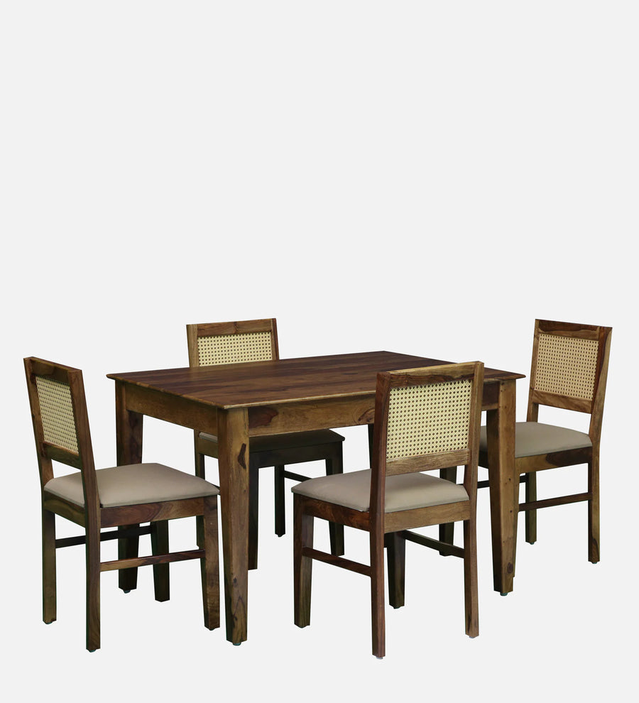 Albans Sheesham Wood 4 Seater Dining Set In Provincial Teak Finish - Febonic Living