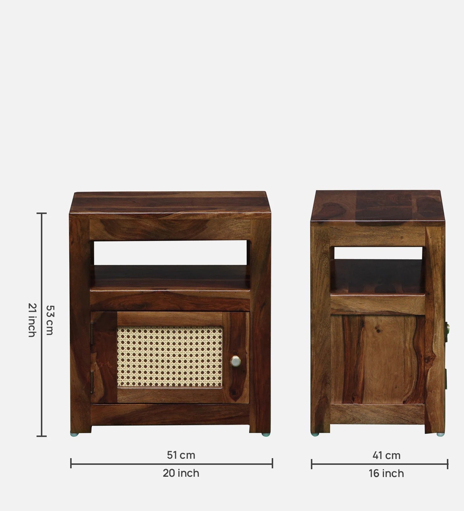 Albans Sheesham Wood Bedside Table In Provincial Teak Finish - Febonic Living