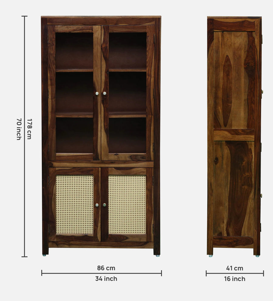 Albans Sheesham Wood Book Case in Provincial Teak Finish - Febonic Living