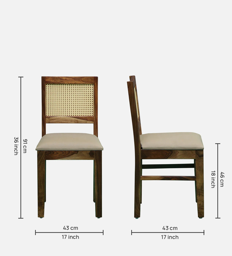Albans Sheesham Wood Dining Chairs In Provincial Teak Finish (Set Of 2) - Febonic Living