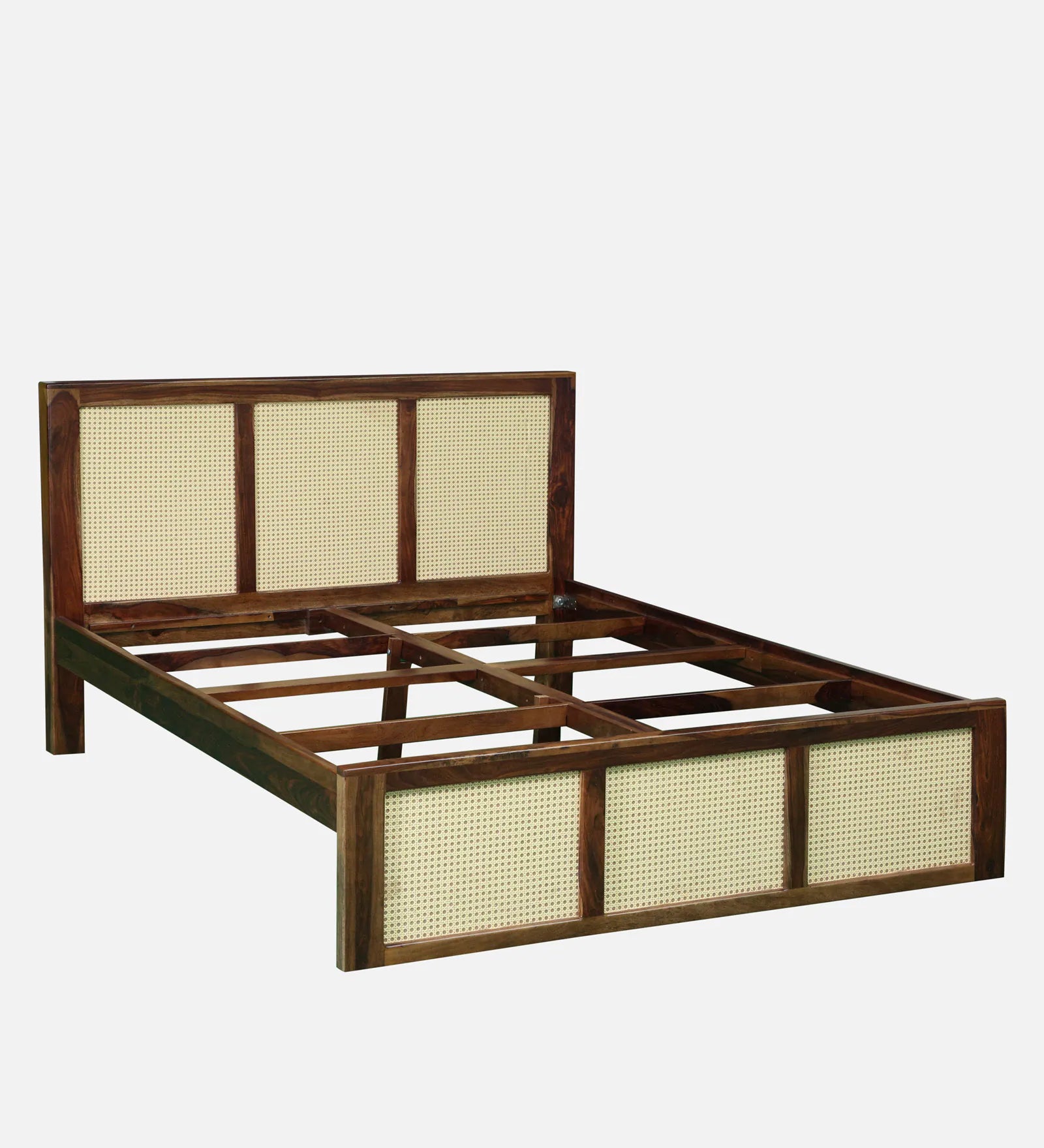 Albans Sheesham Wood Queen Size Bed In Provincial Teak Finish - Febonic Living