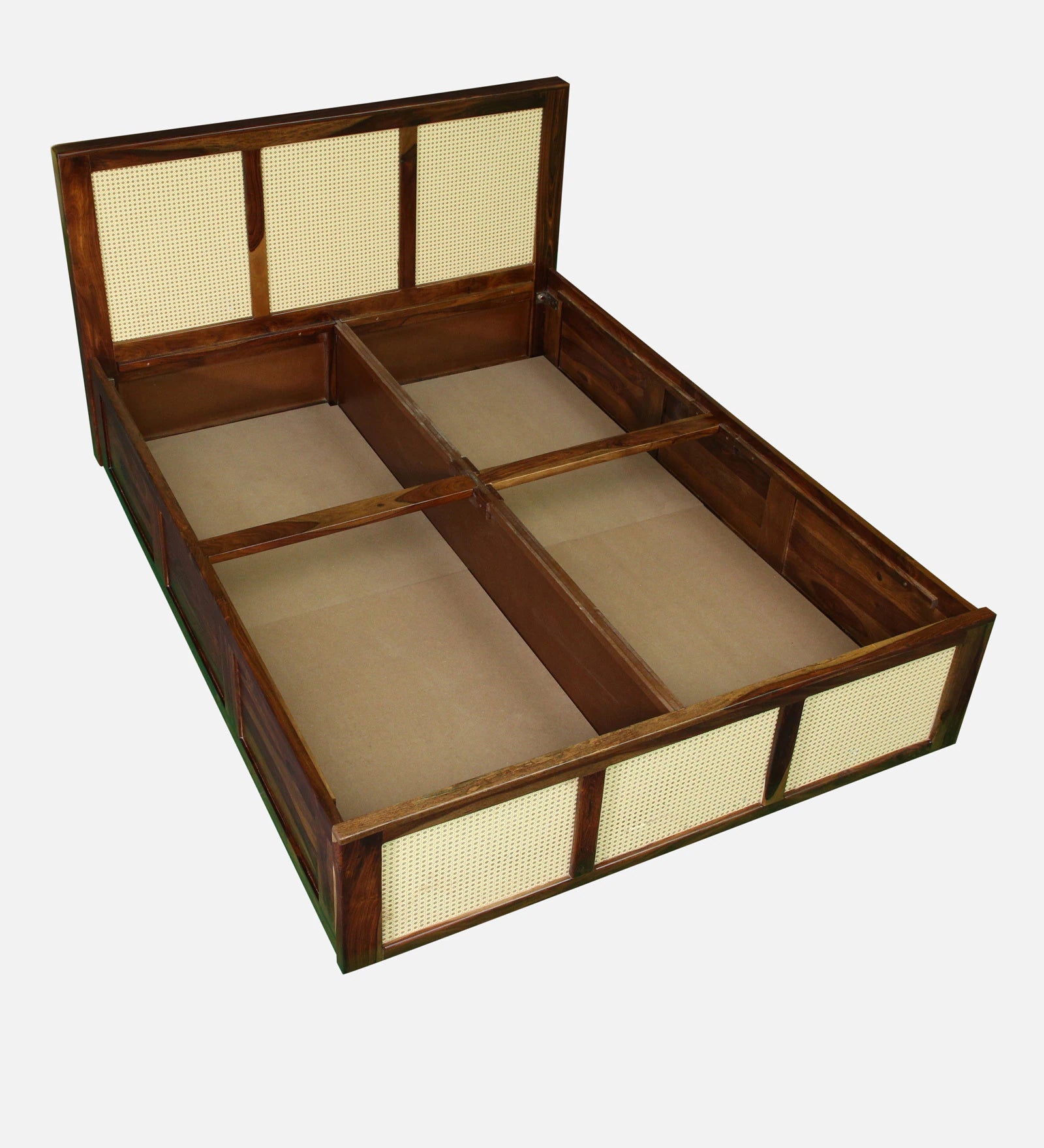 Albans Sheesham Wood King Size Bed In Provincial Teak Finish With Box Storage - Febonic Living