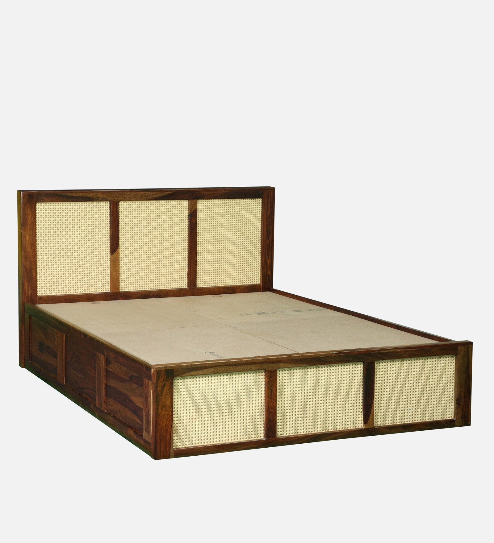 Albans Sheesham Wood King Size Bed In Provincial Teak Finish With Box Storage - Febonic Living