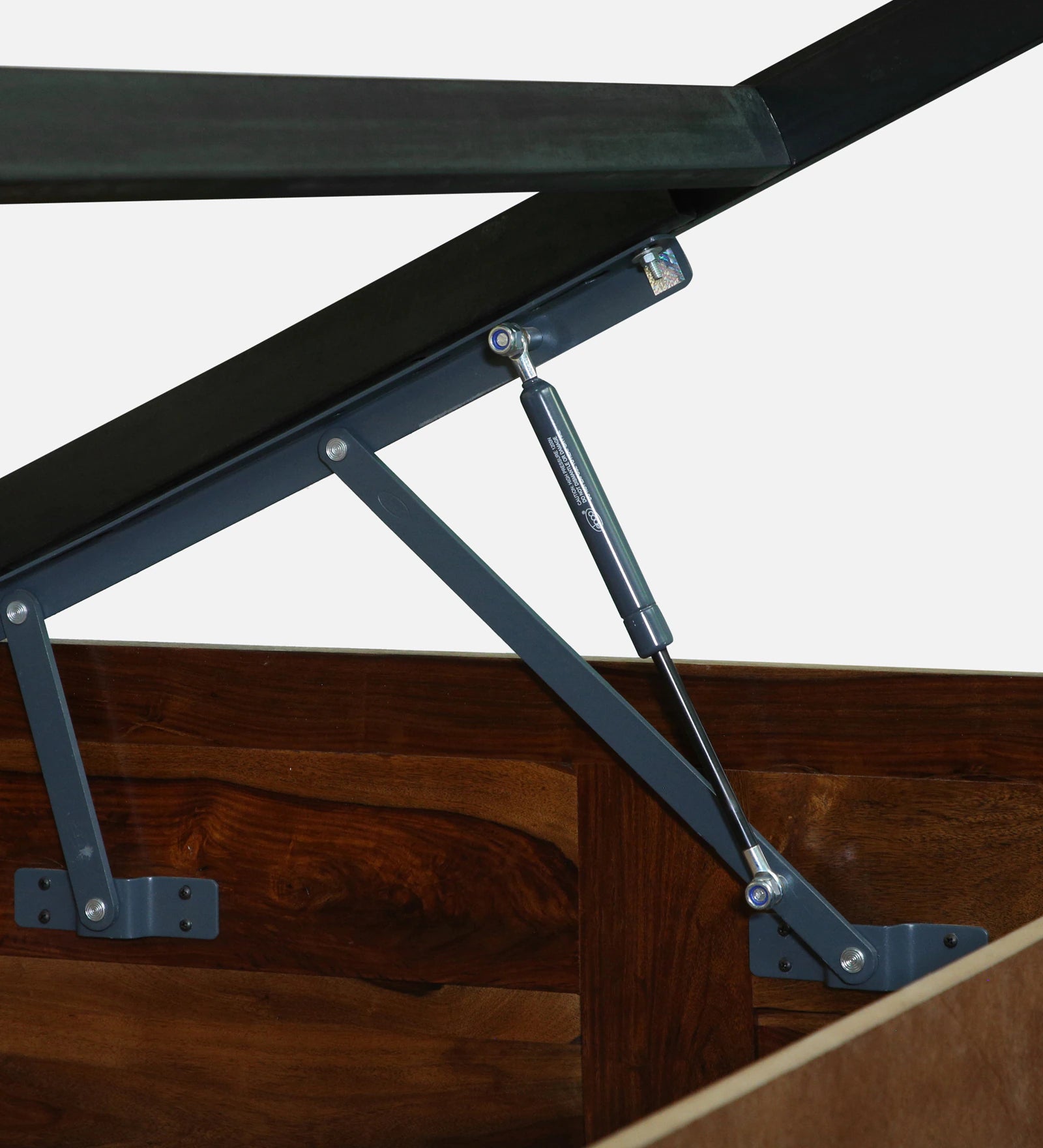 Albans Sheesham Wood King Size Bed In Provincial Teak Finish With Hydraulic Storage - Febonic Living