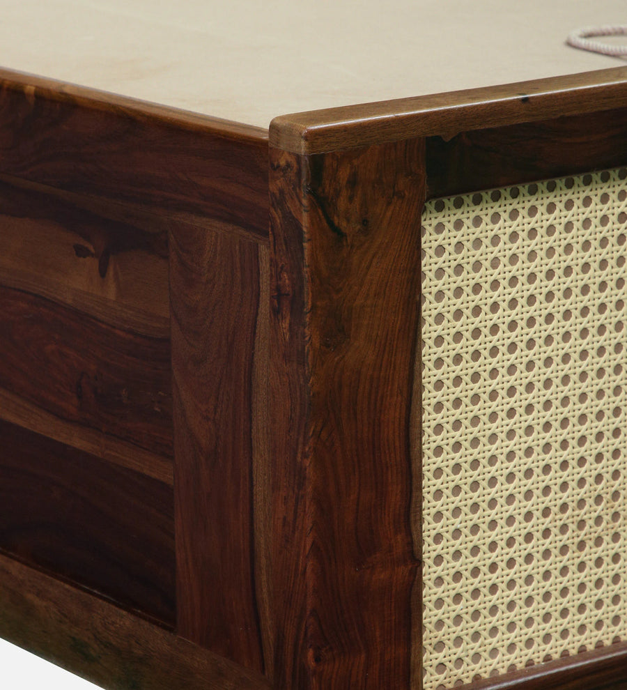 Albans Sheesham Wood King Size Bed In Provincial Teak Finish With Hydraulic Storage - Febonic Living