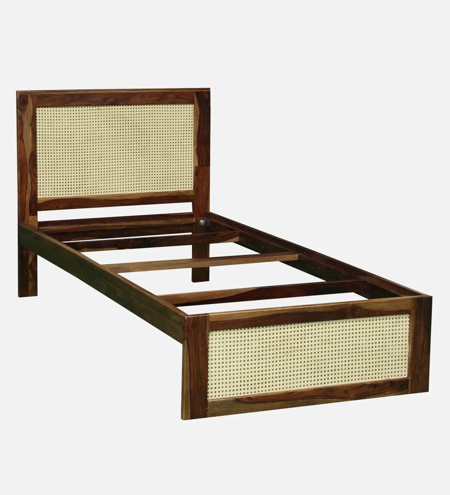 Albans Sheesham Wood Single Bed In Provincial Teak Finish Wudmor By Febonic