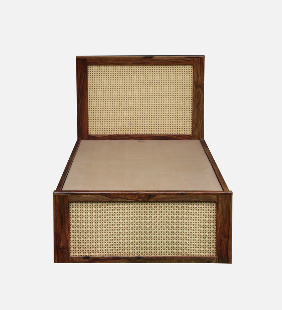 Albans Sheesham Wood Single Bed In Provincial Teak Finish With Box Storage - Febonic Living