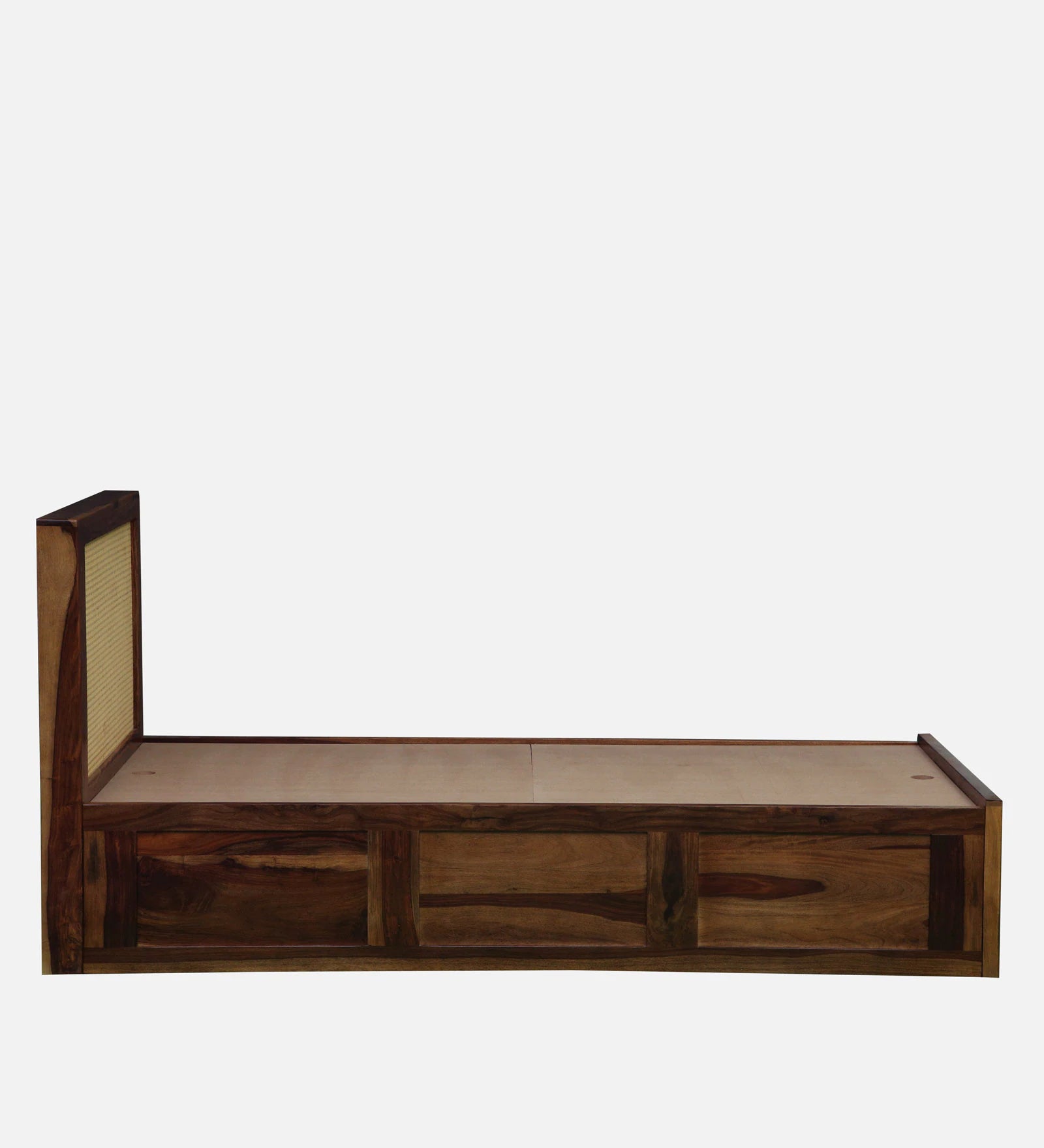 Albans Sheesham Wood Single Bed In Provincial Teak Finish With Box Storage - Febonic Living