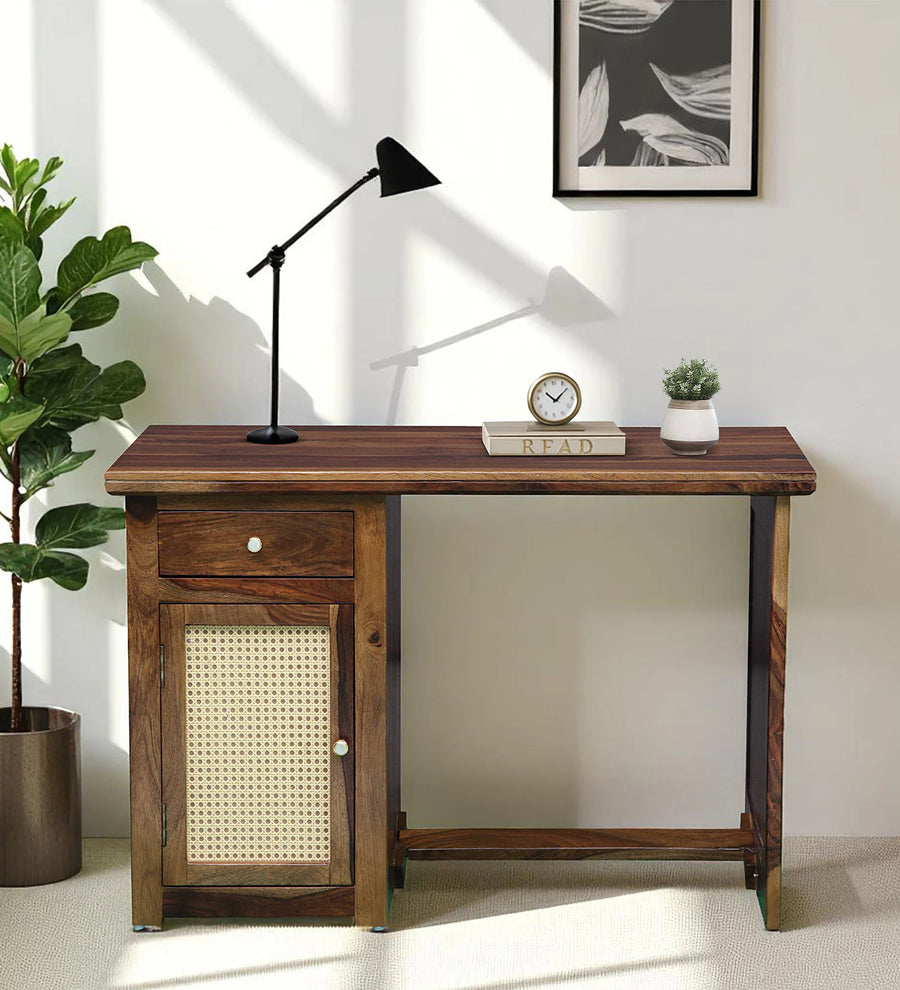 Albans Sheesham Wood Writing Table In Provincial Teak Finish - Febonic Living