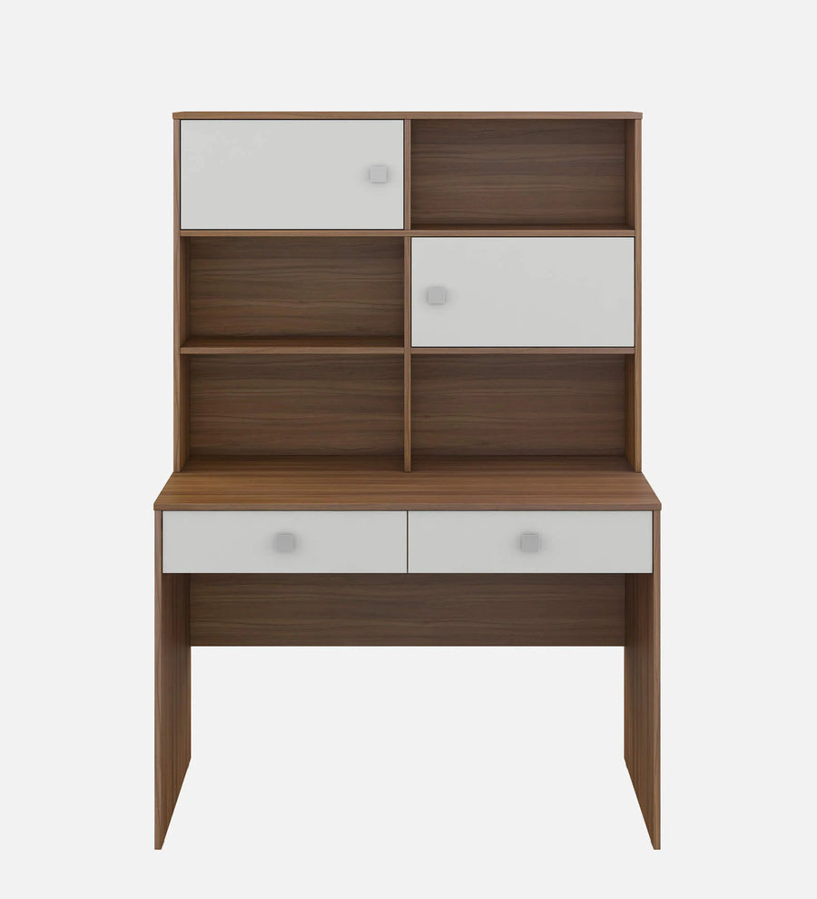 Banha Study Table In Oral Walnut and Frosty White Finish - Febonic Living
