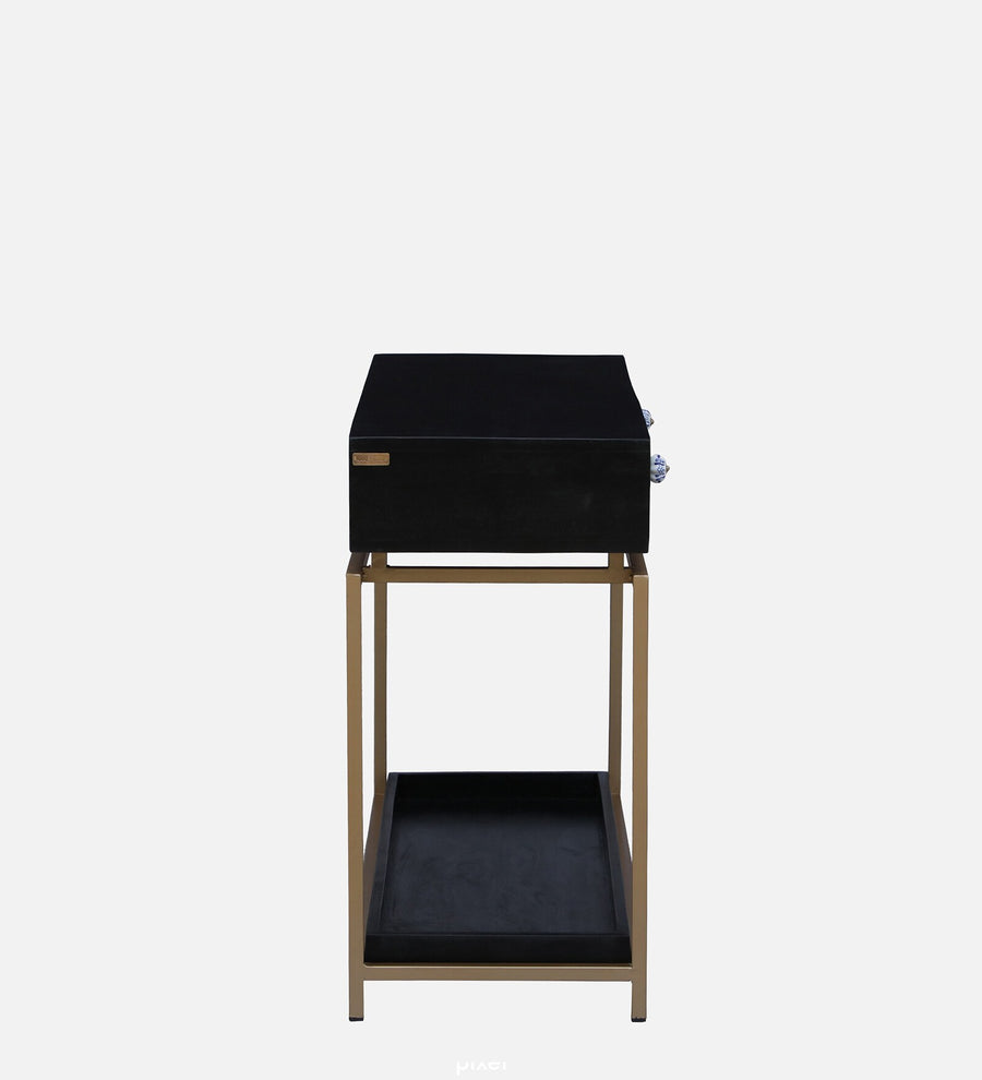 Macon Solid Wood Console Table In Black And Gold Finish - Febonic Living