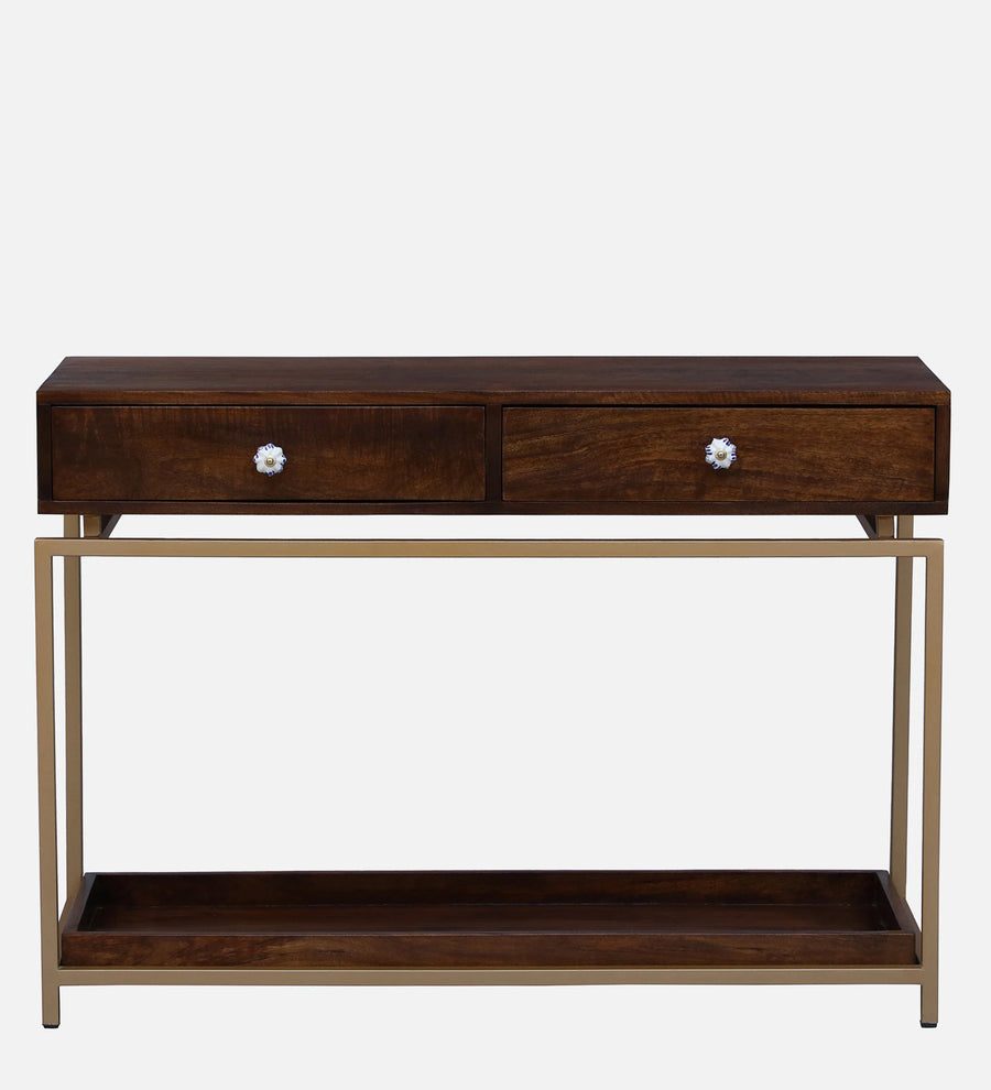 Macon Solid Wood Console Table In Provincial Teak Finish - Febonic Living