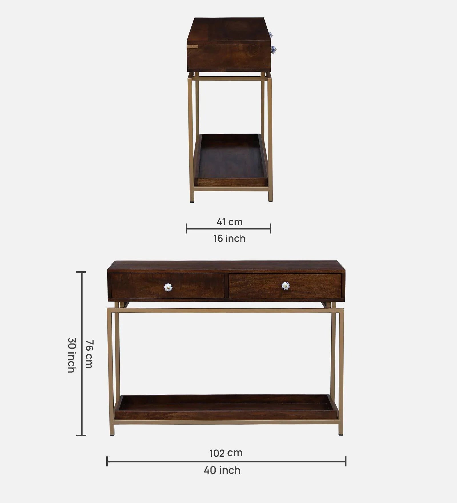 Macon Solid Wood Console Table In Provincial Teak Finish - Febonic Living