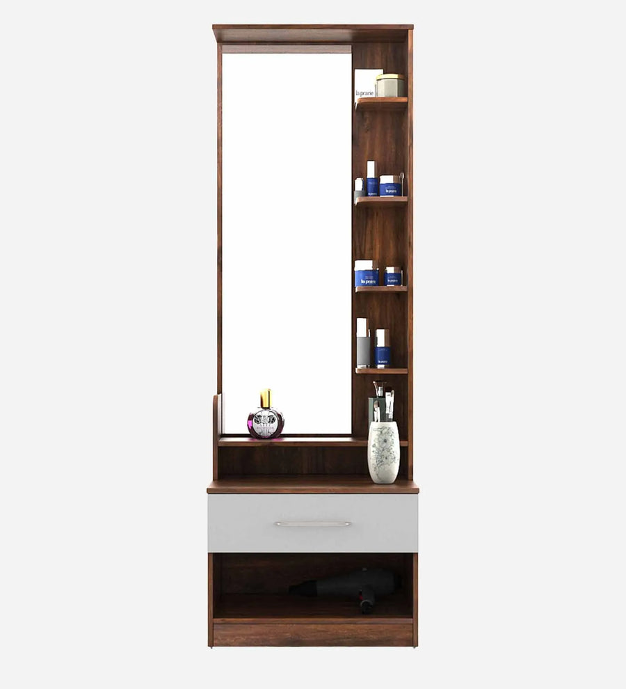 Batum Dressing Unit In Oral Walnut And Frosty White Finish With Mirror - Febonic Living