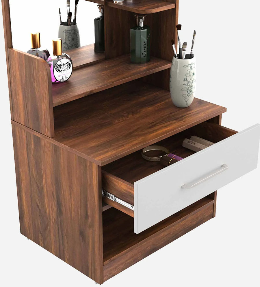 Batum Dressing Unit In Oral Walnut And Frosty White Finish With Mirror - Febonic Living