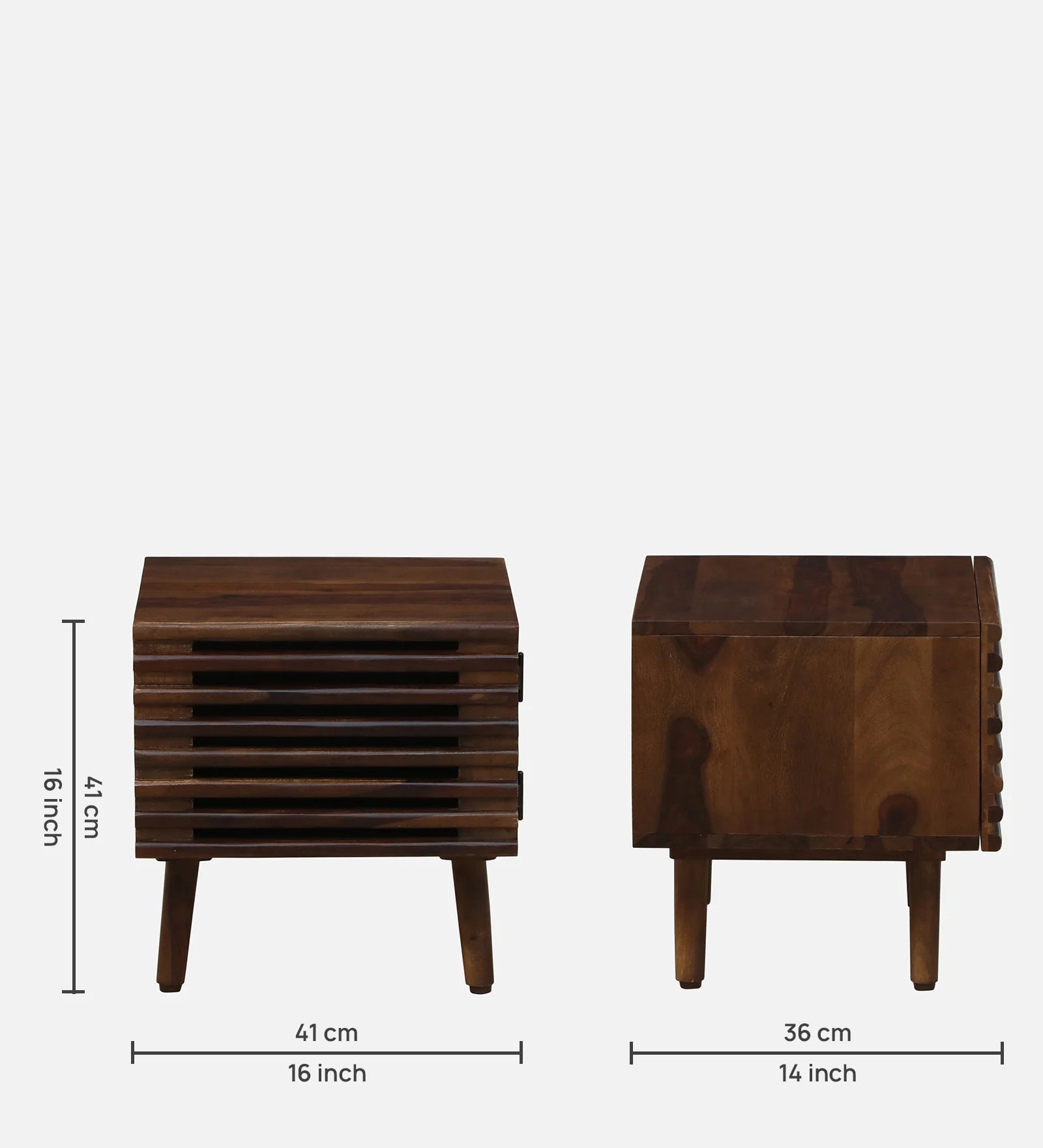 Chalki Sheesham Wood Bedside Table In Provincial Teak Finish - Febonic Living