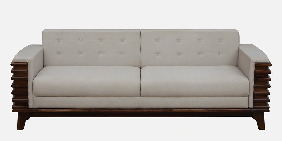 Tanu Sheesham Wood 3 Seater Sofa In Beige Colour - Febonic Living