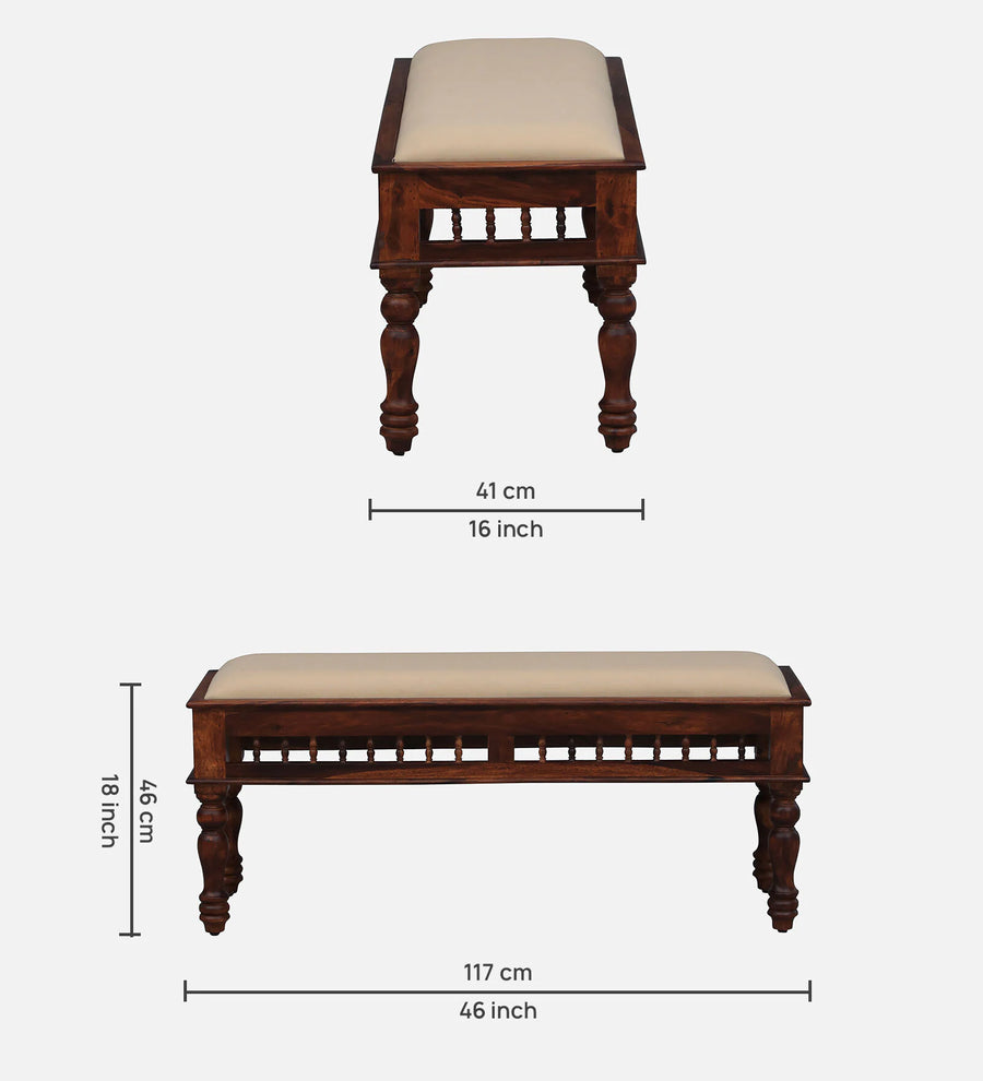 Gati Sheesham Wood 6 Seater Dining Set In Scratch Resistant Honey Oak Finish With Bench - Febonic Living