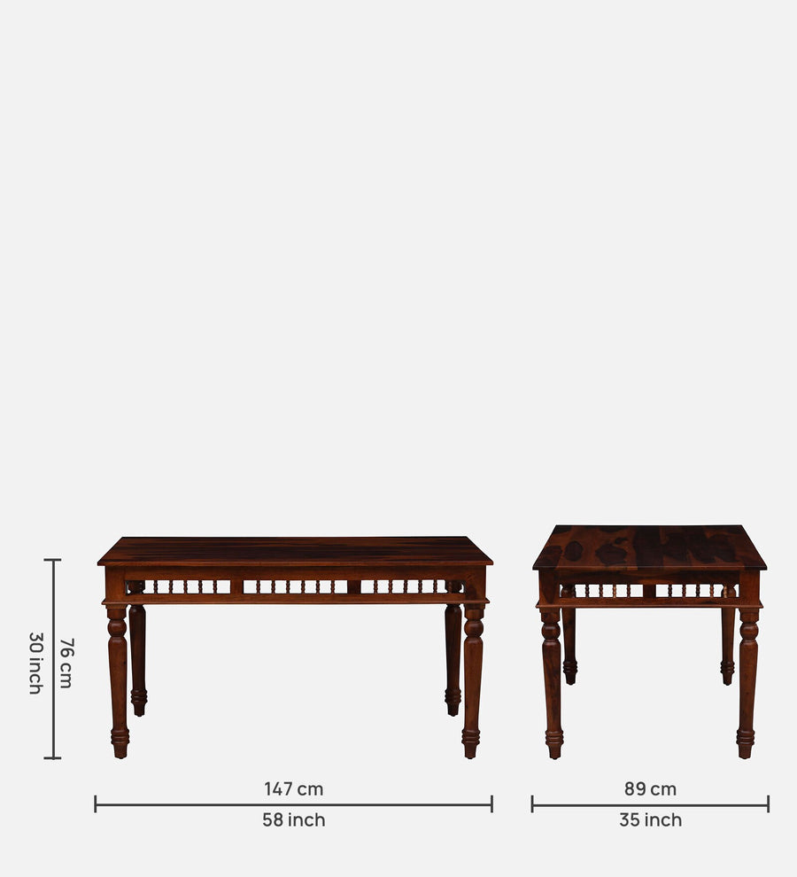 Gati Sheesham Wood 6 Seater Dining Set In Scratch Resistant Honey Oak Finish With Bench - Febonic Living