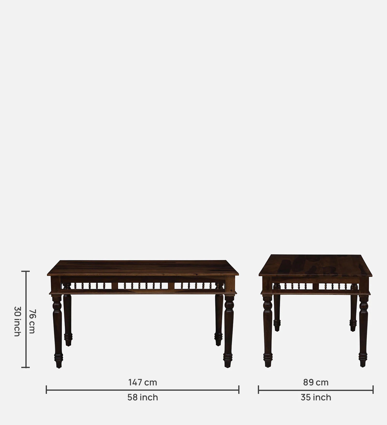 Gati Sheesham Wood 6 Seater Dining Set In Scratch Resistant Provincial Teak Finish With Bench - Febonic Living