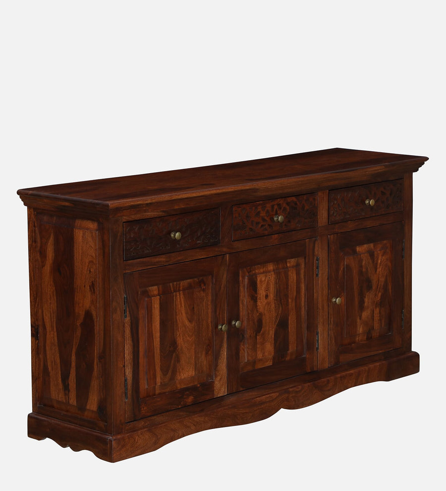 Nika Sheesham Wood Sideboard In Honey Oak Finish - Febonic Living