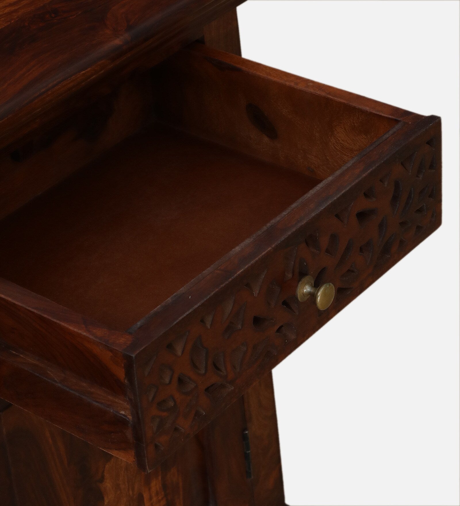 Nika Sheesham Wood Sideboard In Honey Oak Finish - Febonic Living