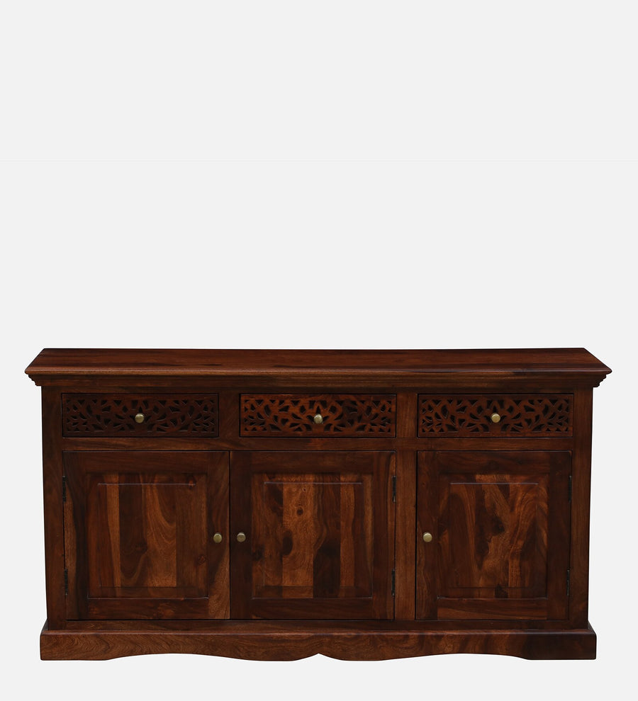Nika Sheesham Wood Sideboard In Honey Oak Finish - Febonic Living