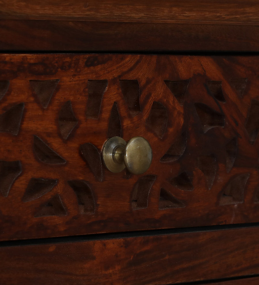 Nika Sheesham Wood Sideboard In Honey Oak Finish - Febonic Living