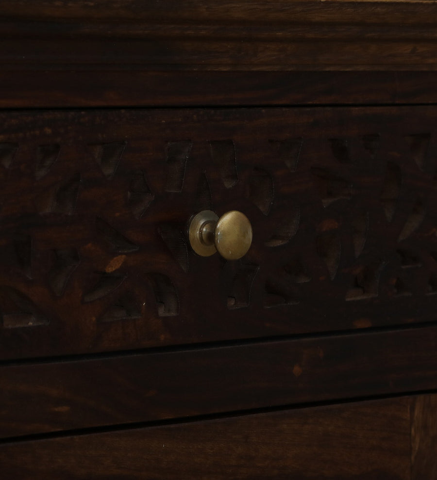 Nika Sheesham Wood Sideboard In Provincial Teak Finish - Febonic Living