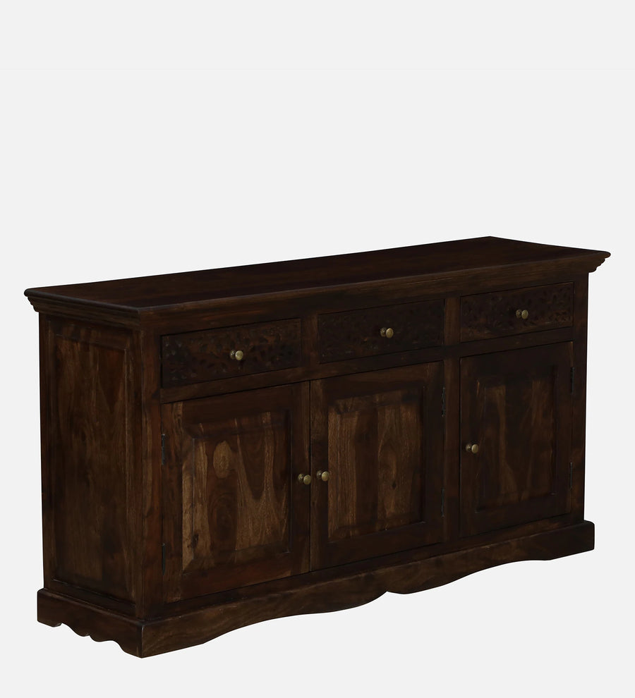 Nika Sheesham Wood Sideboard In Provincial Teak Finish - Febonic Living