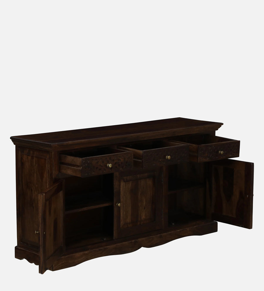 Nika Sheesham Wood Sideboard In Provincial Teak Finish - Febonic Living
