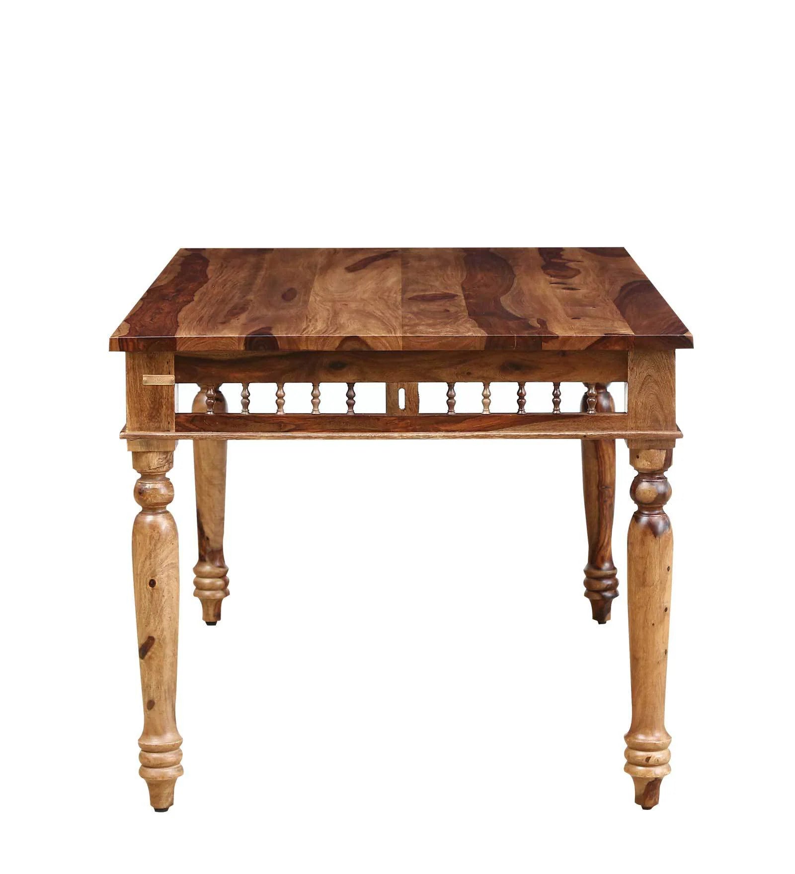 Gati Sheesham Wood 6 Seater Dining Set In Scratch Resistant Rustic teak Finish With Bench - Febonic Living