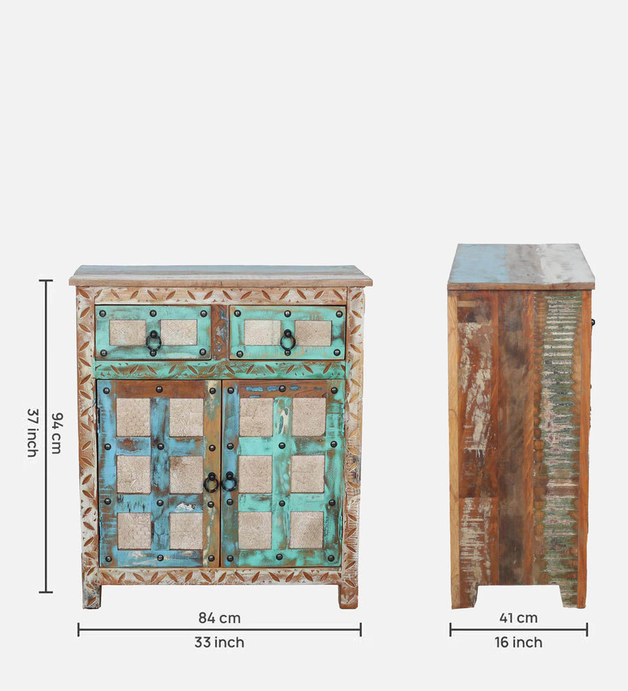 Ezla Reclaimed Wood Cabinet In Distress Finish - Febonic Living