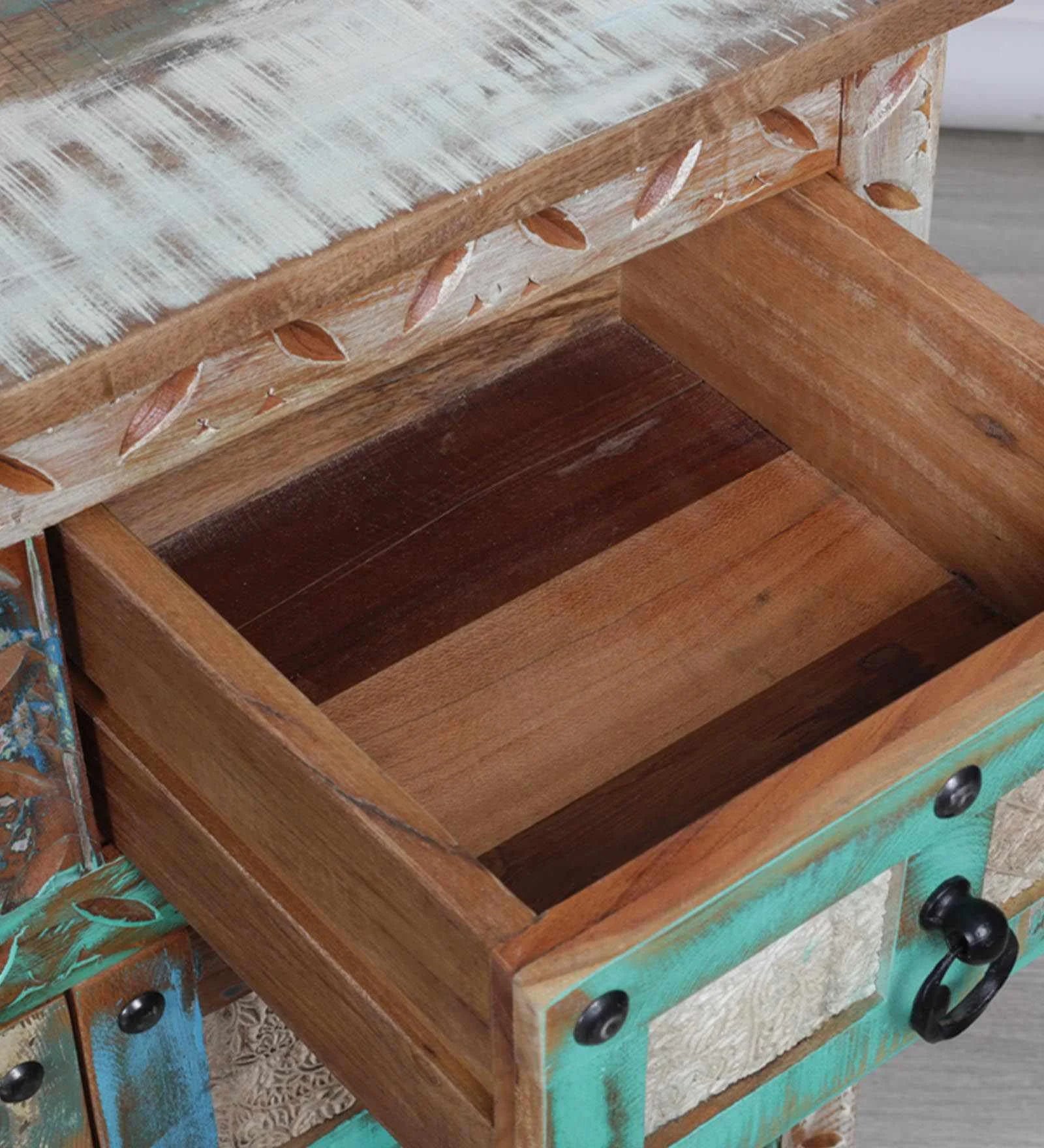 Ezla Reclaimed Wood Cabinet In Distress Finish - Febonic Living