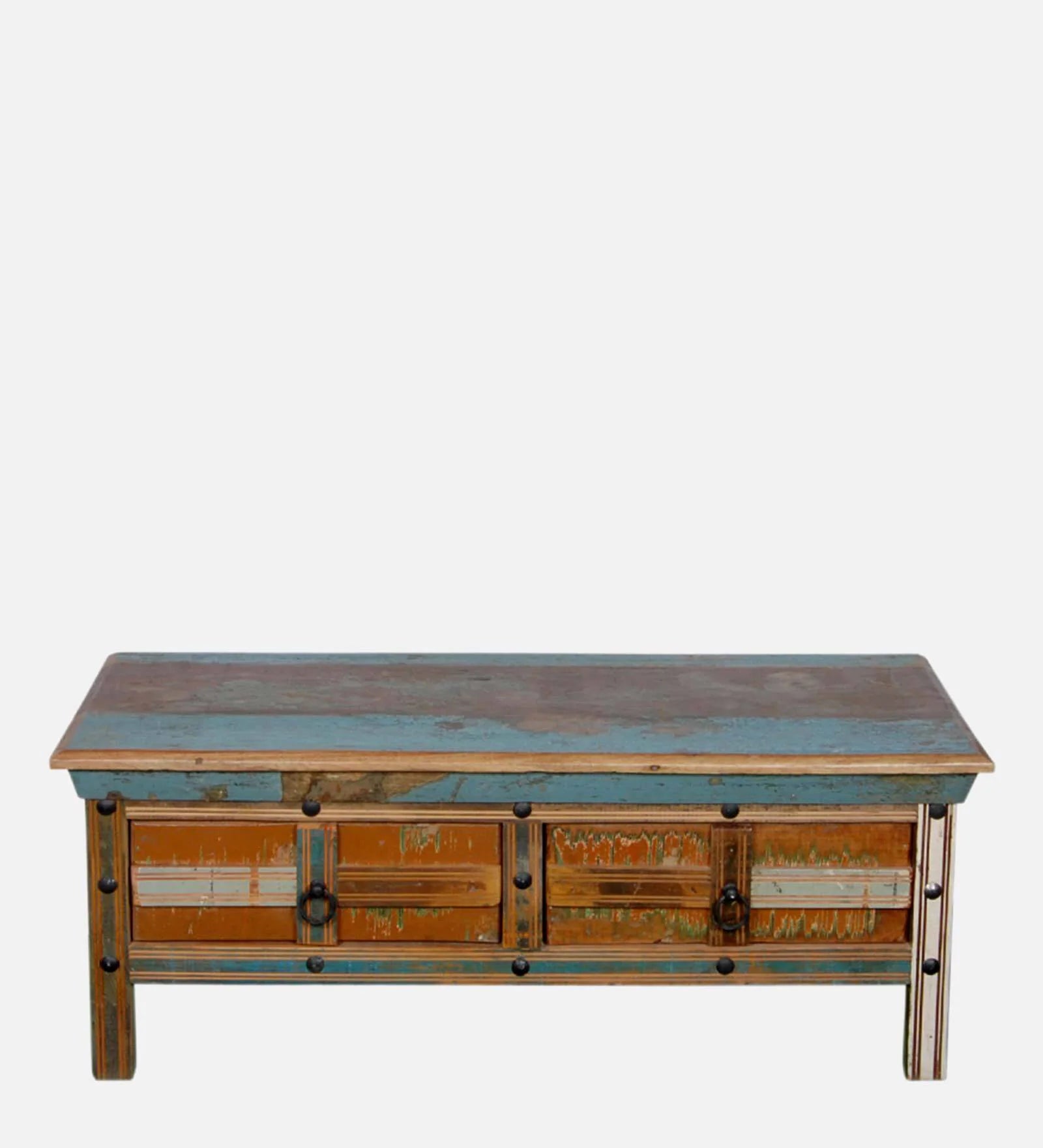 Ezla Reclaimed Wood Coffee Table In Distress Finish - Febonic Living