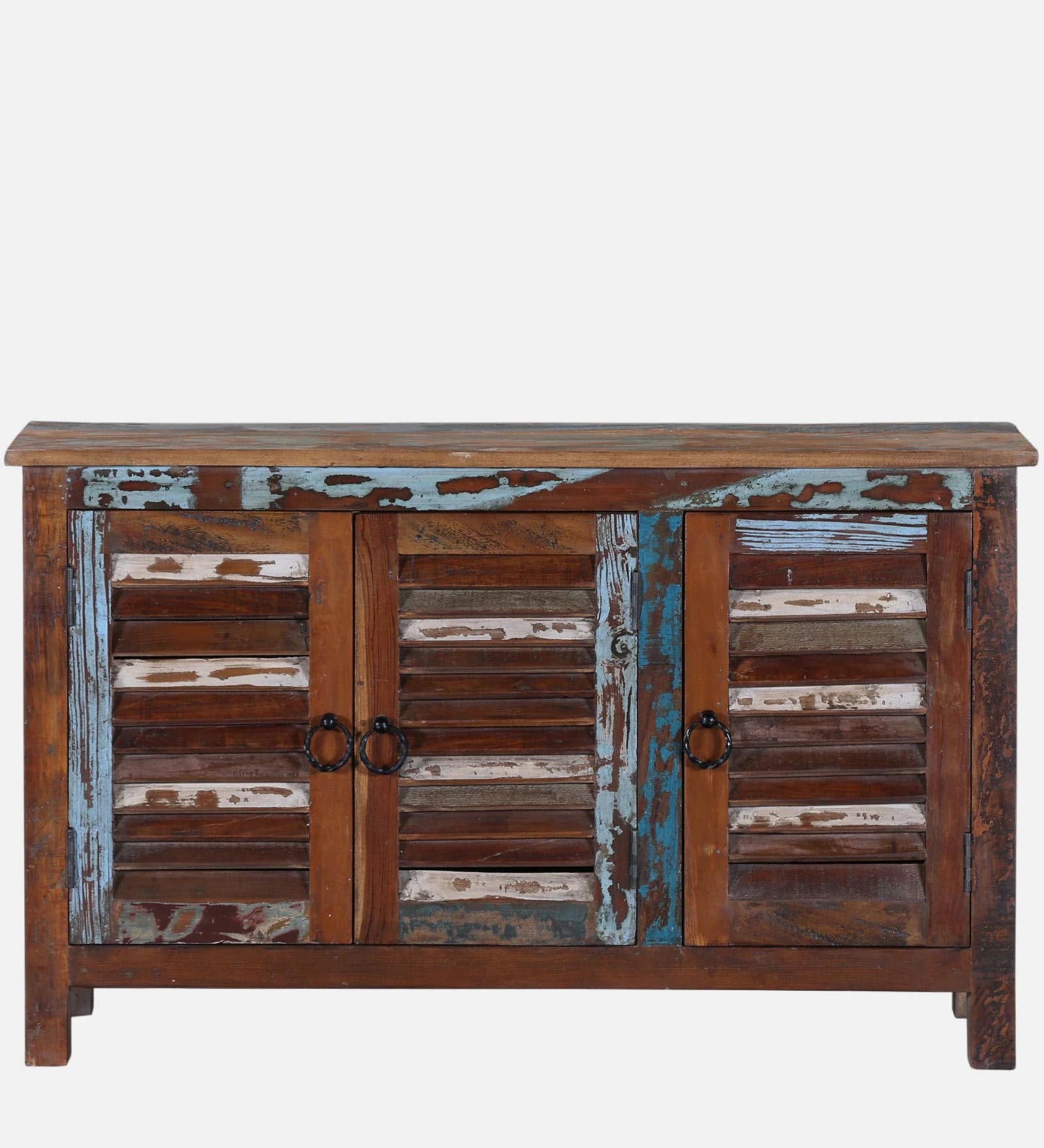 Ezla Reclaimed Wood Shoe Cabinet In Distress Finish - Febonic Living