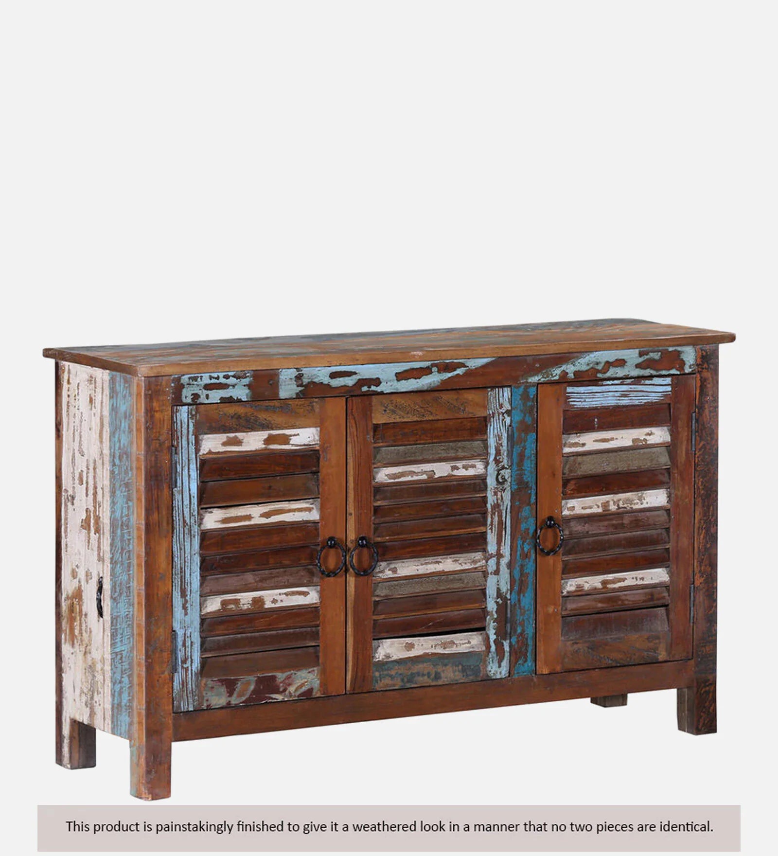 Ezla Reclaimed Wood Shoe Cabinet In Distress Finish - Febonic Living