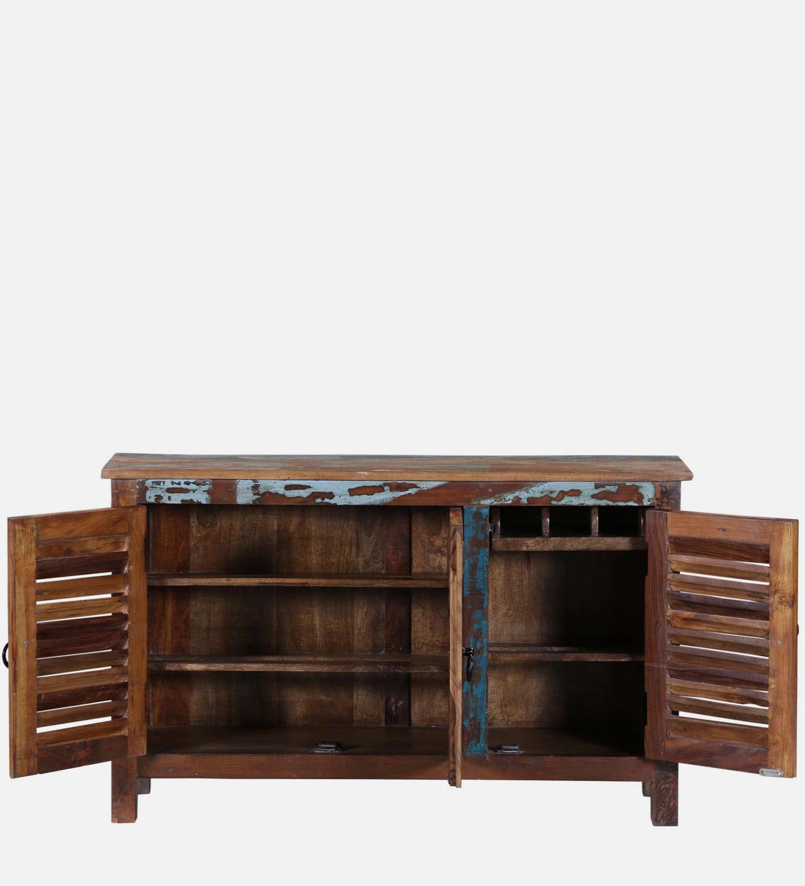 Ezla Reclaimed Wood Shoe Cabinet In Distress Finish - Febonic Living