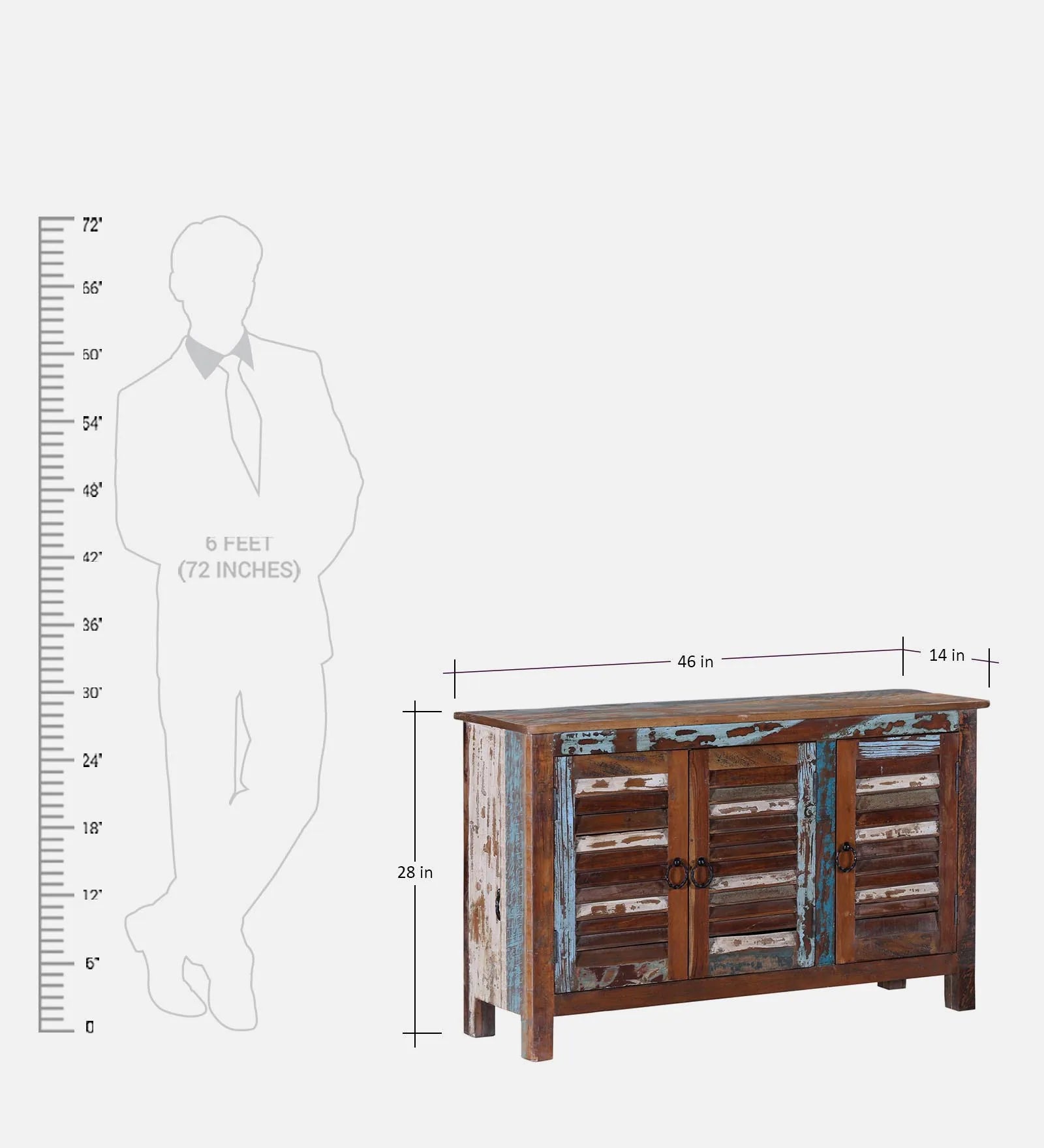 Ezla Reclaimed Wood Shoe Cabinet In Distress Finish - Febonic Living