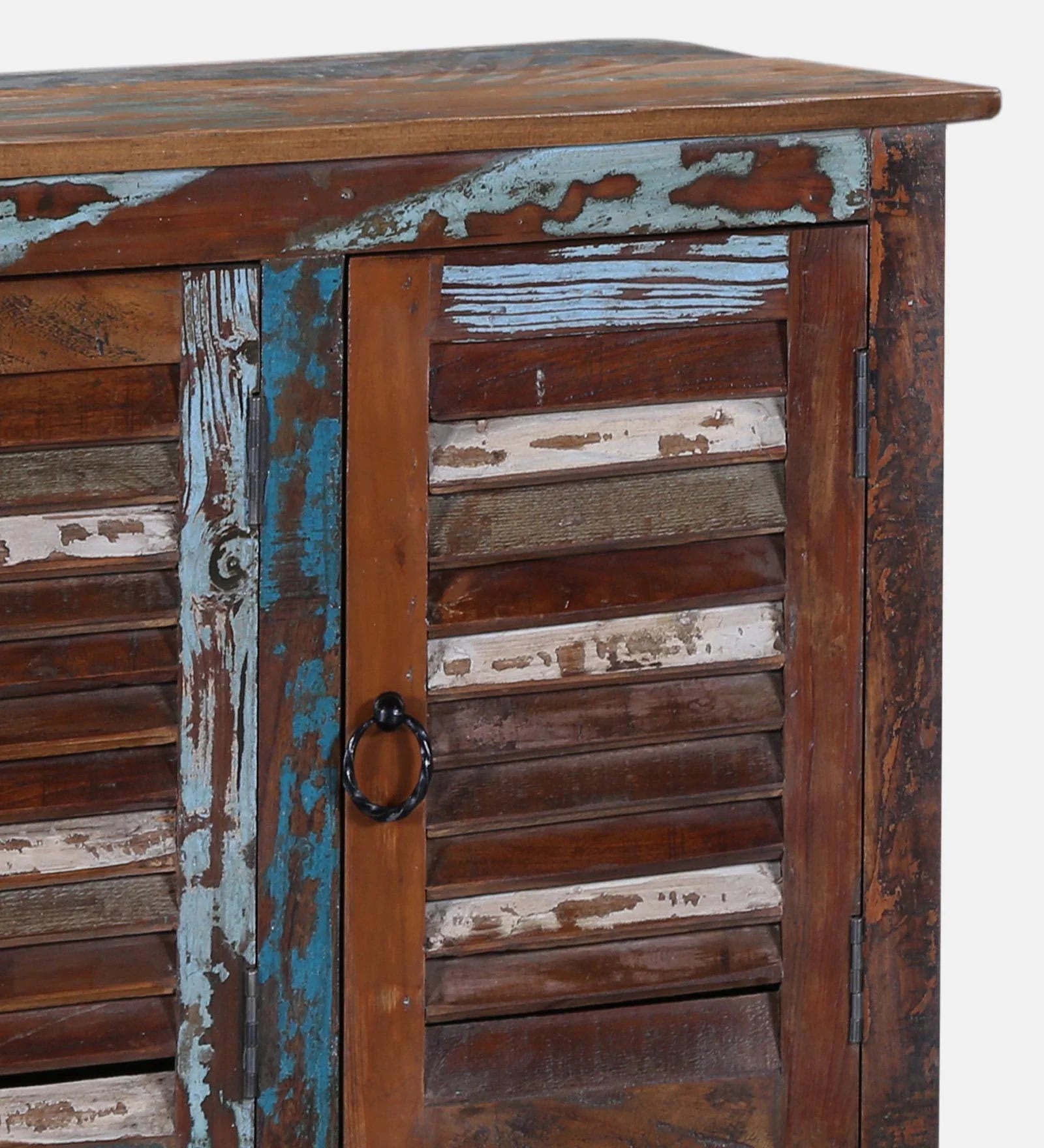 Ezla Reclaimed Wood Shoe Cabinet In Distress Finish - Febonic Living