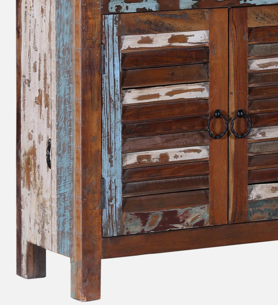 Ezla Reclaimed Wood Shoe Cabinet In Distress Finish - Febonic Living