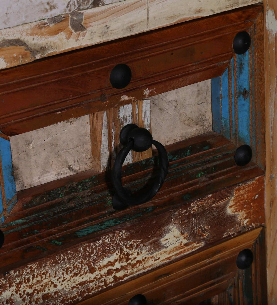 Ezla Reclaimed Wood TV Console In Distress Finish For TVs Up To 55