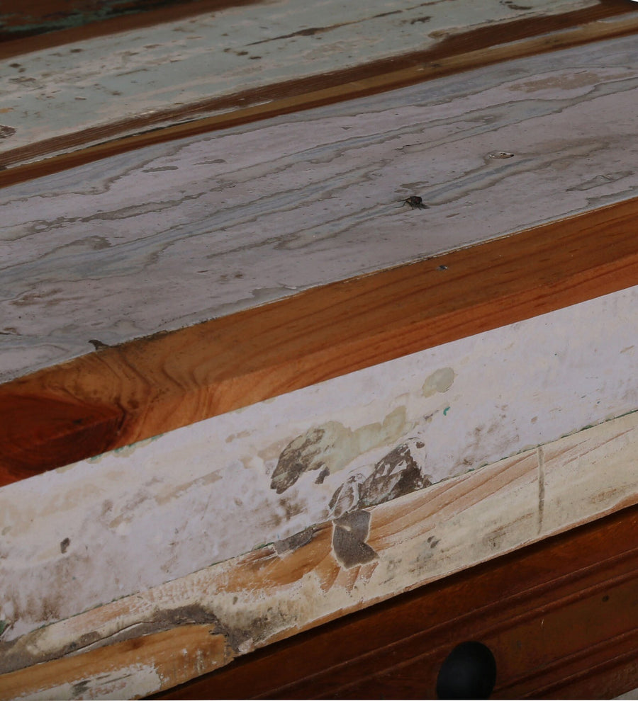 Ezla Reclaimed Wood TV Console In Distress Finish For TVs Up To 55