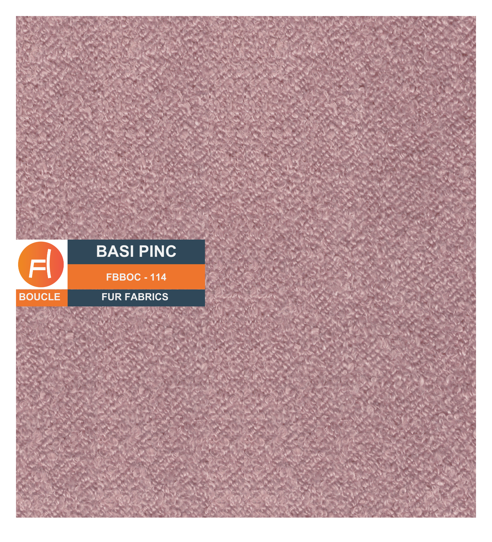 Boucle Poly Cotton Fur Fabric Basi Pinc Colour