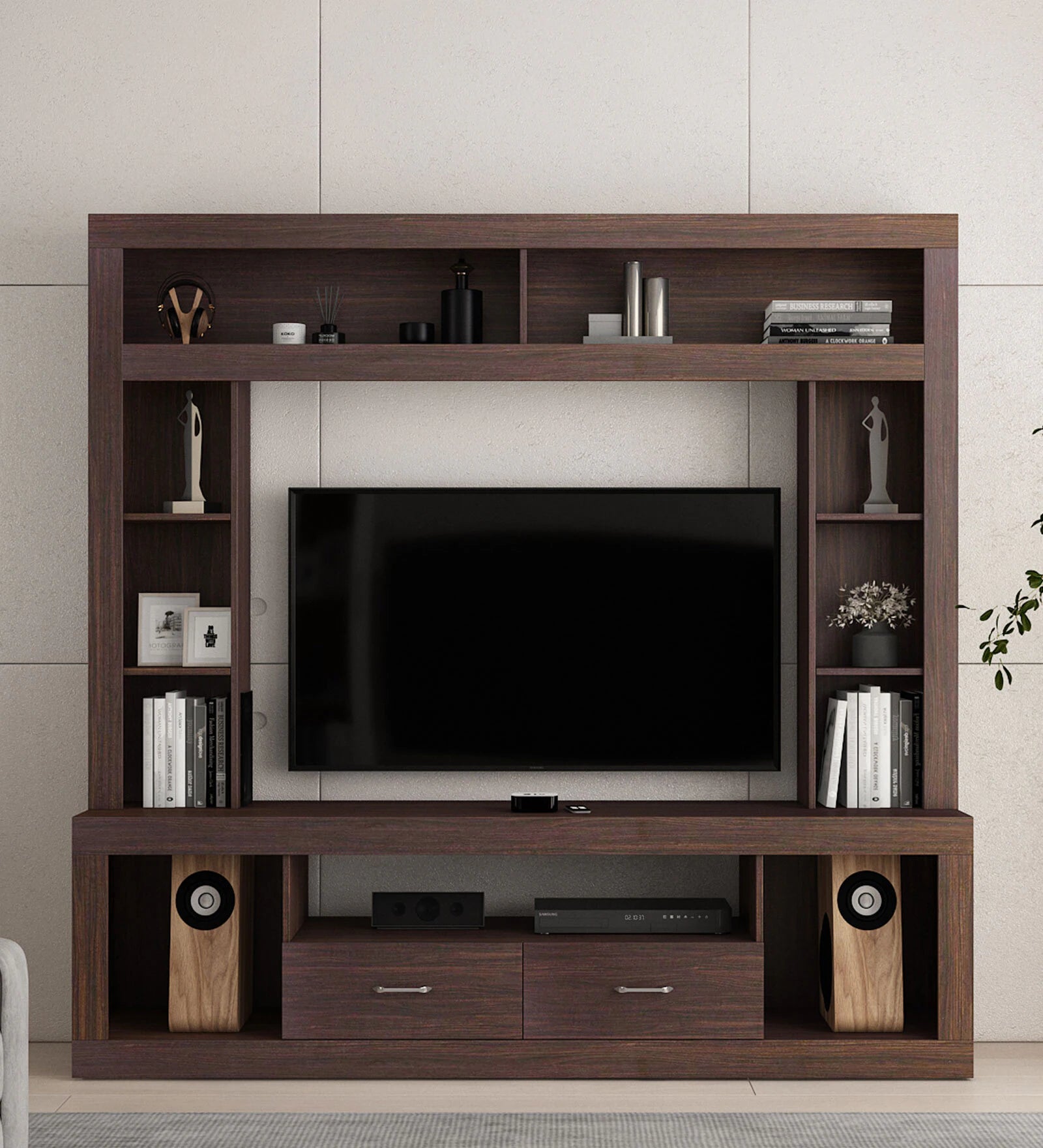 Benson Tv Unit in Dark Wallnut Finish