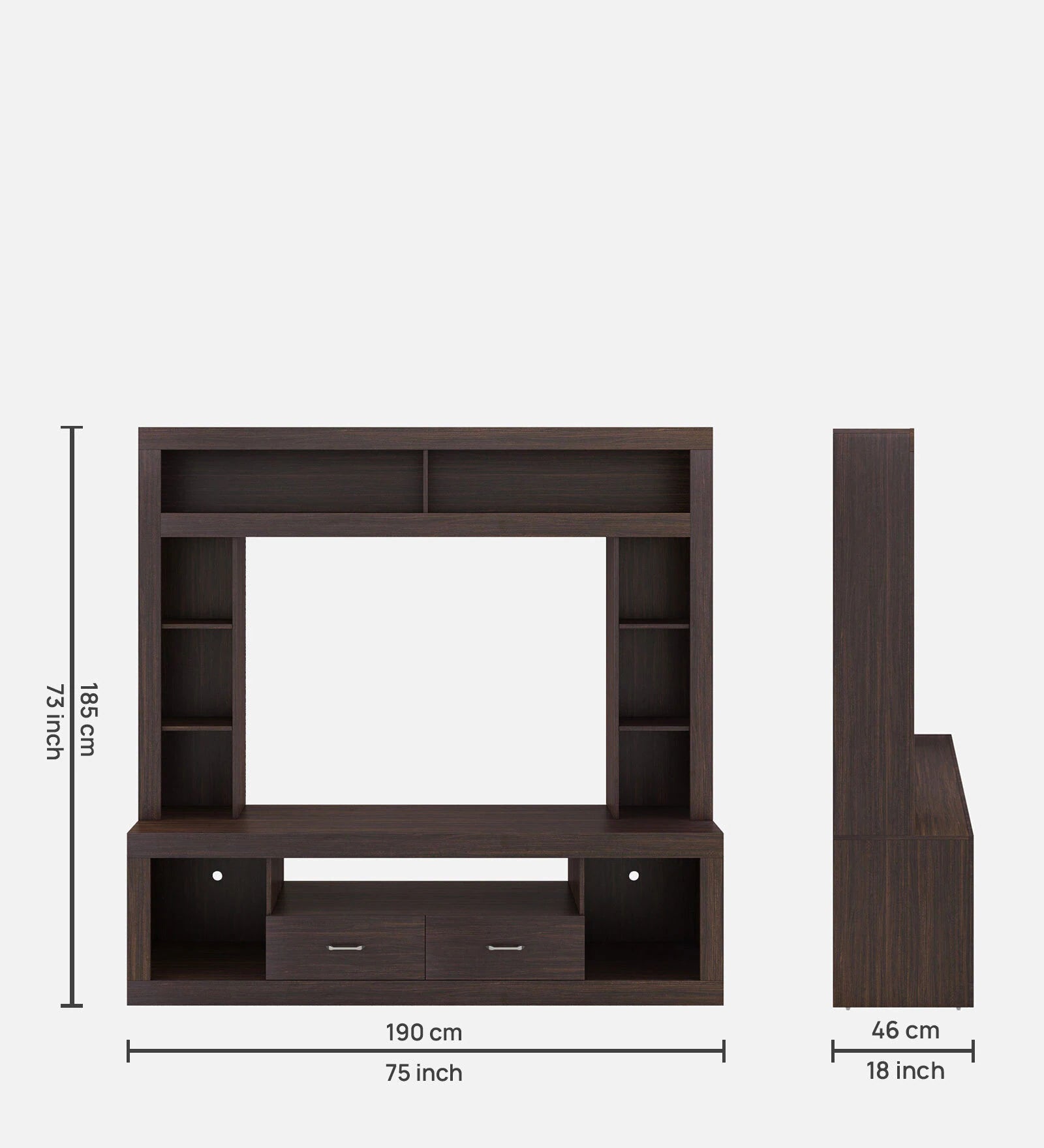 Benson Tv Unit in Dark Wallnut Finish